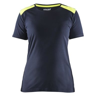 Blåkläder 347910428633XS T-paita laivastonsininen/keltainen