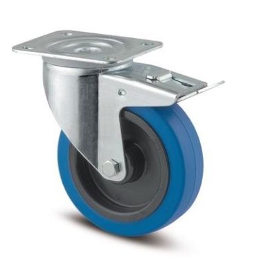 Tente 3477UFR100P62 Leddhjul brems, elastisk, plate 105 x 85