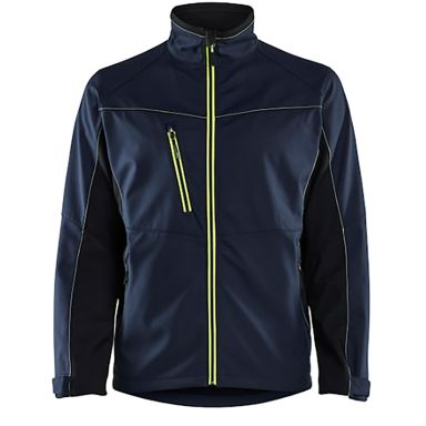 Blåkläder 495025168633XS Softshell-takki tummansininen/keltainen