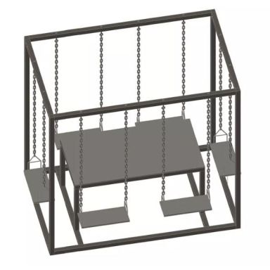 Jabo 10096 Pergola med bord och gungor, för sex personer, 2200x1400x2100 mm