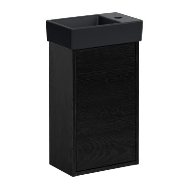 Gustavsberg Artic Small GB71ACVC34TK33L Servantmøbelpakke svart askefiner/svart, 36 cm, venstre