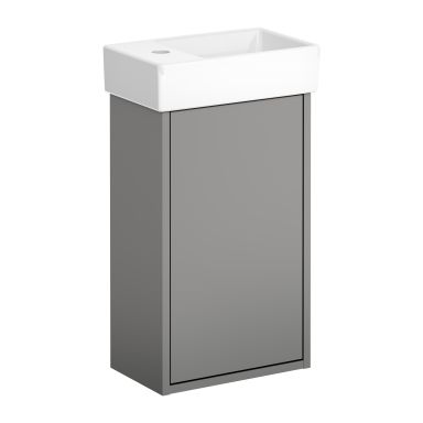 Gustavsberg Artic Small GB71ACVC34TL01R Alakaappi tuhkanharmaa/valkoinen, 36 cm, allas oikealla