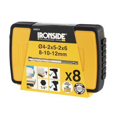 Ironside 203074 Multimaterialborrsats 8 delar