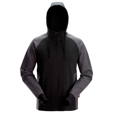 Snickers Workwear 2842-0458 Hettegenser svart/grå, halv glidelås