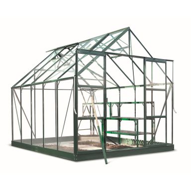 Halls Magnum 108 + SO8213 Växthus med fundament, 8,3 m², grön/svart