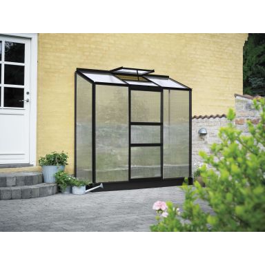Halls Altan 3 + F06461 Växthus med fundament, 1,3 m², svart