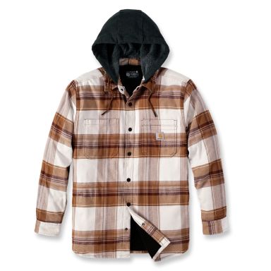 Carhartt 105938211-S Flanellskjorte brun, hvit