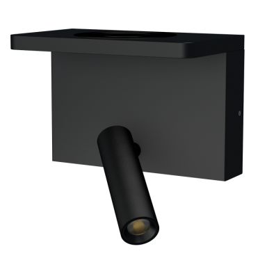 Aneta Lighting Bedside CHARGE 71278-15 Sänglampa 3 W LED, USB-A + USB-C, svart