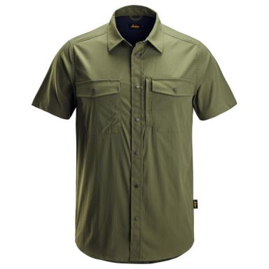 Snickers Workwear 8520 Lyhythihainen kauluspaita khaki/vihreä