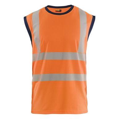 Blåkläder 357510135389L/XL Linskjorte varsel, oransje/marineblå