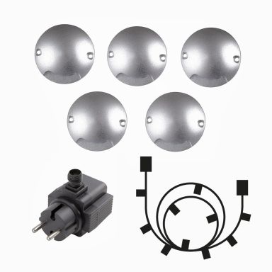 LightsOn Zenit 5042 Altanarmatur sølv, 20 lm, 0,5 W, 5-pack
