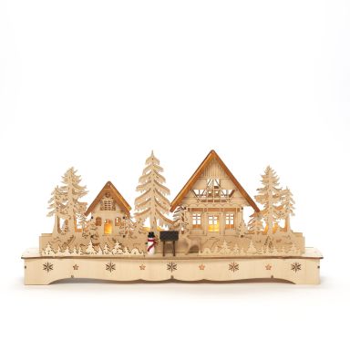Konstsmide 3252-100 Siluettlampa hus med snögubbe och ren