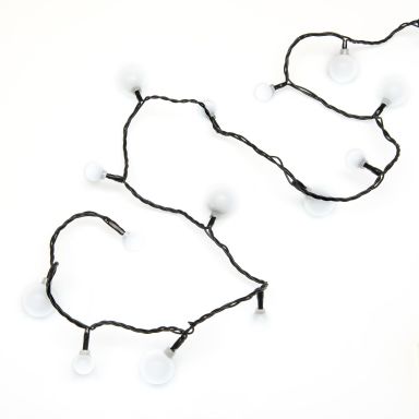 Konstsmide 3680-207 Lyskæde runde, sort kabel, 6.32 m