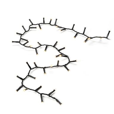 Konstsmide 3870-100 Lyskæde cluster, varm hvid, sort kabel