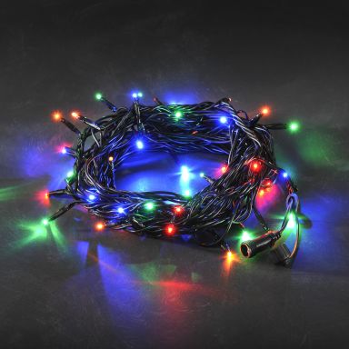 Konstsmide 4850-507 Ljusslinga svart mjuk kabel, 50 LED