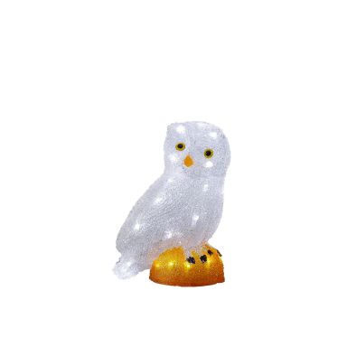 Konstsmide 6185-203 Dekorationsbelysning uggla, akryl, vita, LED, 27,5 cm