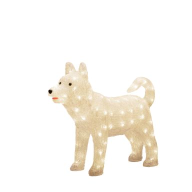Konstsmide 6244-103 Dekorationsbelysning hund, akryl, husky 43 cm, 88 LED