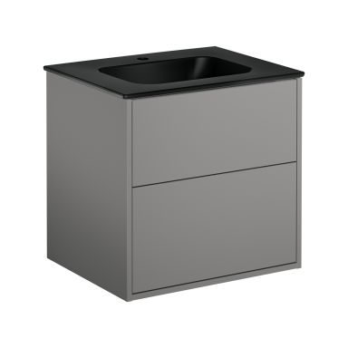 Gustavsberg Artic GB71ACVU60TL38 Allaskaappi tuhkanharmaa/mattamusta, 60 cm, 2 vetolaatikkoa