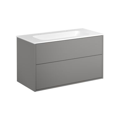 Gustavsberg Artic GB71ACVU10TLSW2 Kommodepakke askegrå/matt hvit, 100 cm, 2 blandebatterihull