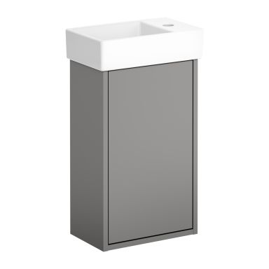 Gustavsberg Artic Small GB71ACVC34TLSWL Servantskap askegrå/matt-hvit, 36 cm, venstre