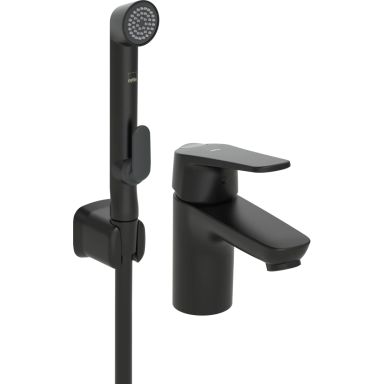 Oras Vega ECO 1812FG-33 Servantbatteri med hånddusj, Eco-knapp, svart