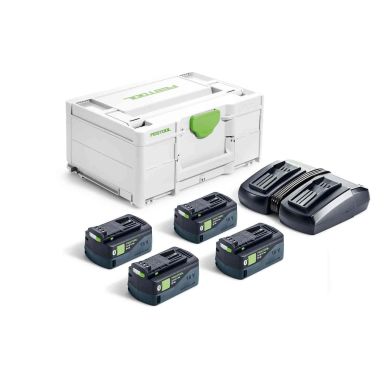 Festool SYS 18V 4x5,0/TCL 6 DUO Laddpaket 4 x 5,0 Ah, 18 V