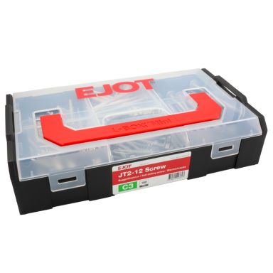 Ejot Minibox Sortimentslåda byggskruv, C3, 125 delar