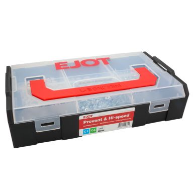 Ejot Minibox Sortimentslåda ventilationsskruv, C1/C4, 800 delar