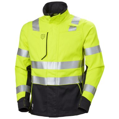 Helly Hansen Workwear Fyre 77249-368 Takki huomioväri, keltainen/harmaa, liekkisuojattu
