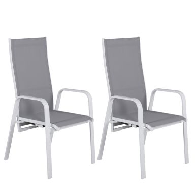 Venture Home Copacabana 4133-400 Karmstol 2-pack, vit/grå