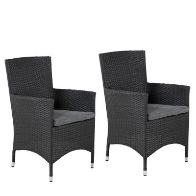 Venture Home Malin 9136-001 Karmstol 2-pack, svart/grå