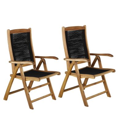 Venture Home Peter 9612-076 Positionsstol 2-pack, svart/natur