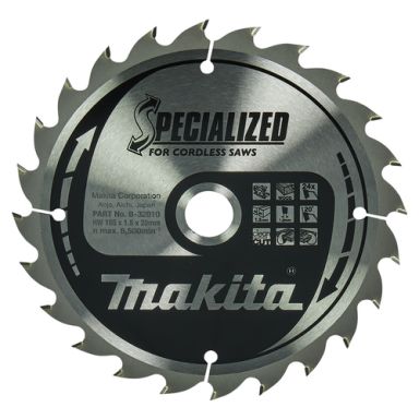 Makita B-32910 Pyörösahanterä puulle, 165 x 20 x 1,5mm, Z-24