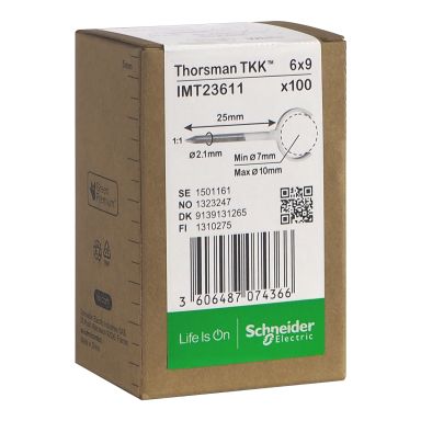 Schneider Electric IMT23611 Klemmer spiker, 100-pakning, rund kabel