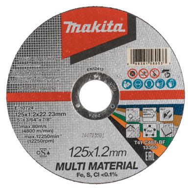 Makita E-10724 Kapskiva 125x22,23x1,2 mm