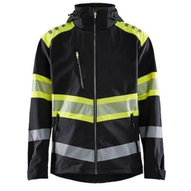 Blåkläder 449425139933L Softshelltakki musta/huomiokeltainen