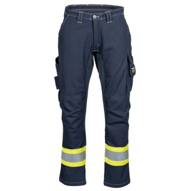 Tranemo 6024-81 Arbeidsbukse varsel, marineblå/gul, flammehemmende
