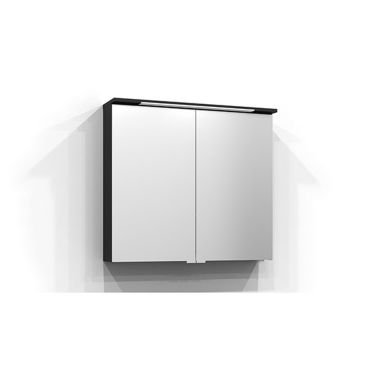 Svedbergs Skuru 80 Svart Ask Spegelskåp 80 cm, LED-belysning
