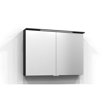 Svedbergs Skuru 100 Svart Ask Spegelskåp 100 cm, LED-belysning