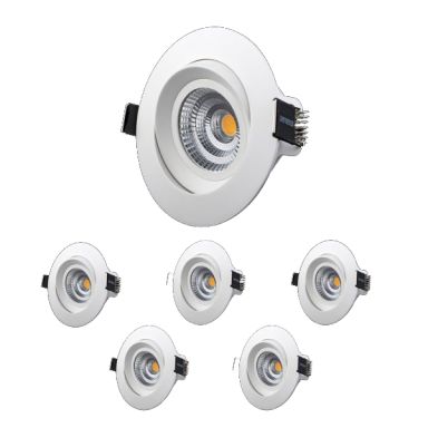 Designlight M-Penny Downlight-valaisin 7 W, käännettävä, 6 kpl