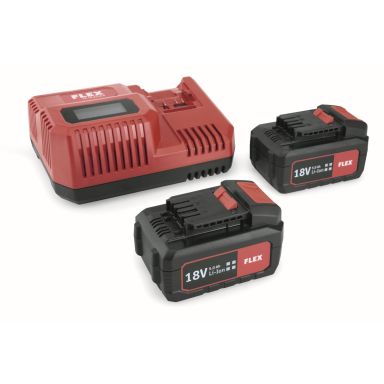 Flex Flex Akku- ja laturipaketti 18 V, 2 x 5,0 Ah -akkua ja laturi