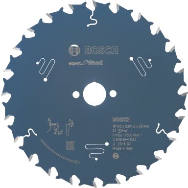 Bosch Expert for Wood 2608644022 Cirkelsågklinga 165x20x2.6 mm, 24T