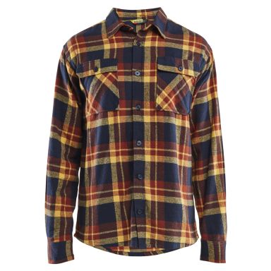 Blåkläder 328811685986L Skjorte mørkerød/marineblå