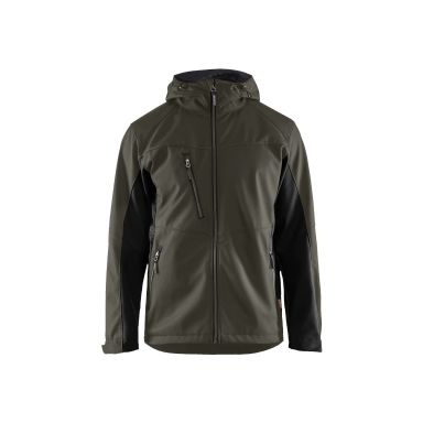 Blåkläder 4753-2516 Softshelljakke olivgrønn/svart, med hette
