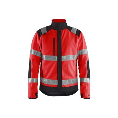 Blåkläder 4888-2524 Fleecejakke rød/svart, varsel, vindtett, klasse 2