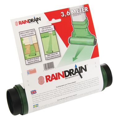 RainDrain DE12 Dräneringsslang 3,6 m, för stuprör 75-110 mm