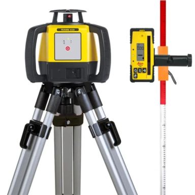Leica Rugby 610 + Rod Eye 160 Pyörivä laser punaisella laserilla