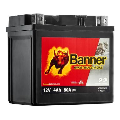 Banner Bike Bull AGM 50412 Startbatteri 12V, 4 Ah