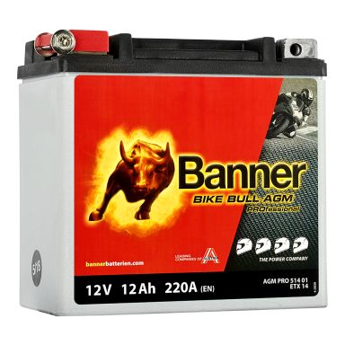 Banner Bike Bull AGM Pro ETX51401 Startbatteri 12V, 12 Ah
