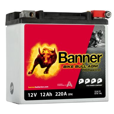 Banner Bike Bull AGM Pro ETX51421 Startbatteri 12V, 12 Ah